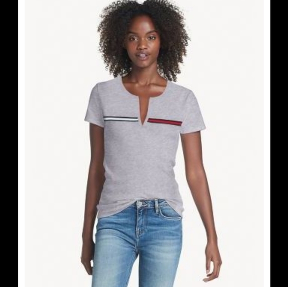 Tommy Hilfiger split cute t-shirt - Picture 1 of 2